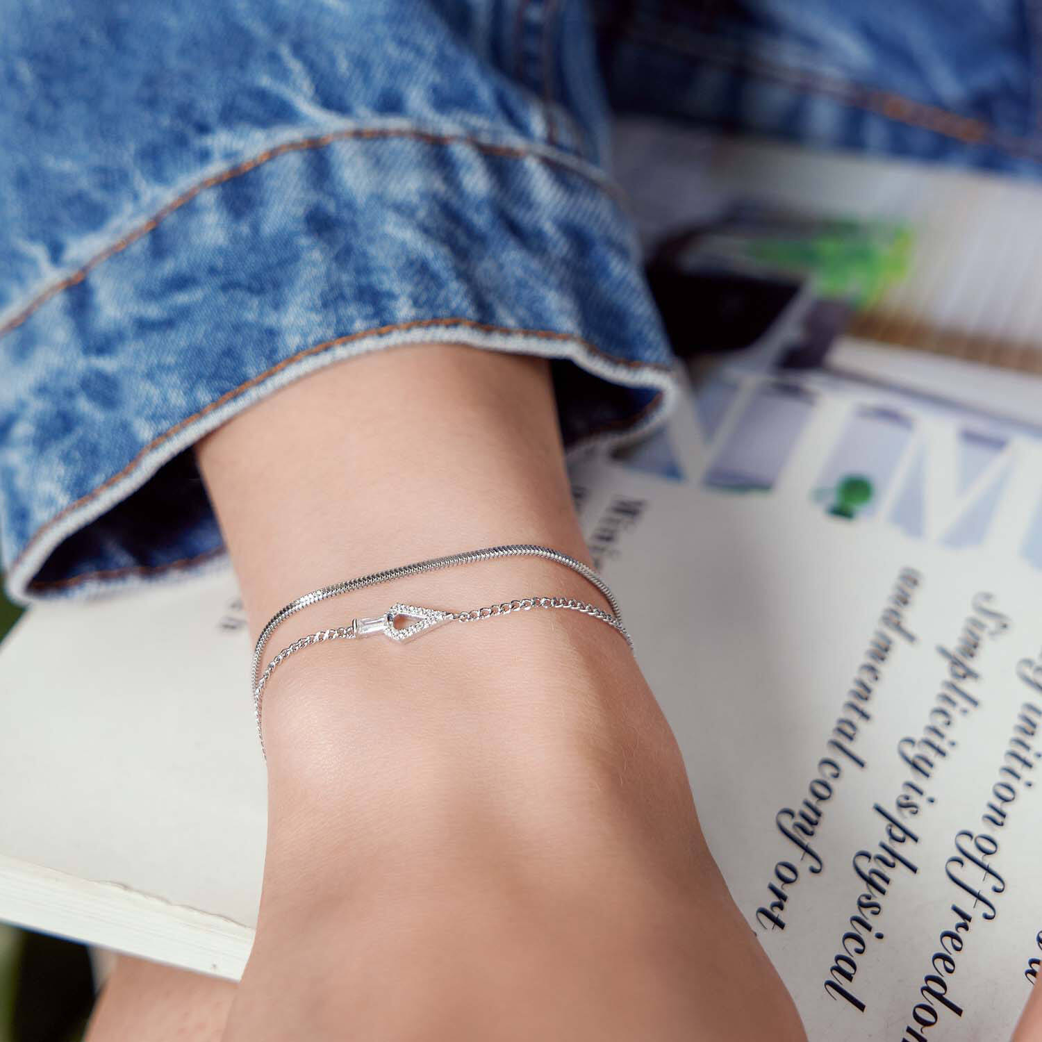  Sunshine Chaser - Zilver / Gerodineerd - Zirkonia - 18,5cm